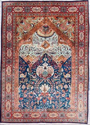 Tapis Kachan En Laine et Soie, Iran, époque Du Shah