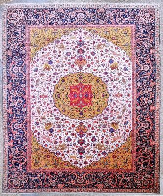 Important Tapis Tabriz En Laine, Iran, 19ème Siècle