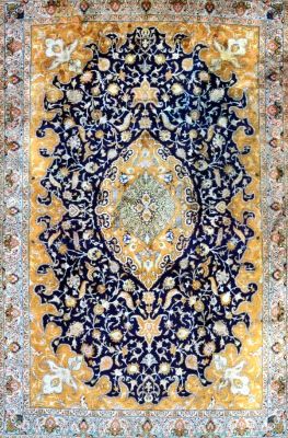 Tapis Ghoum En Soie, Iran, époque Du Shah Vers 1960