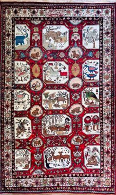 Rare Tapis Kirman Laver Signé, Commande Special De Dilmagani